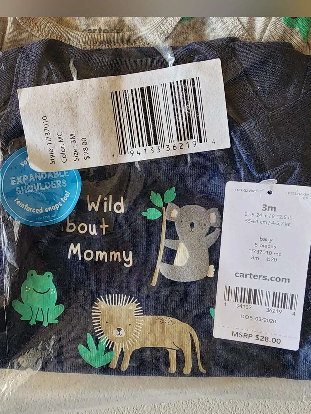 Carter's Wild About Mommy 4 Piece Bodysuit Set For 3 Month Old
